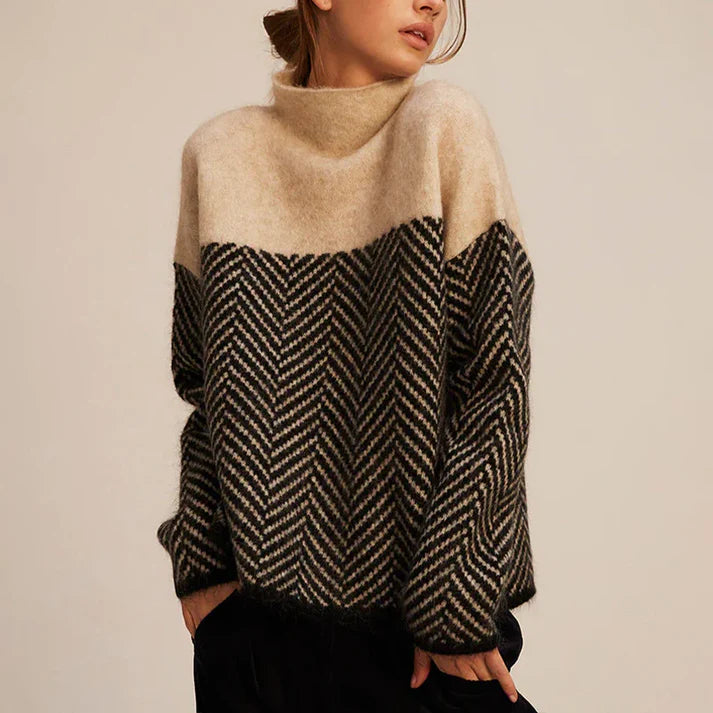 Sophia - Merino Wool Turtleneck Sweater Beige