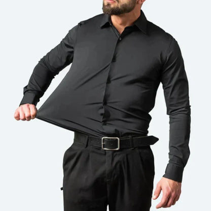 Travis - Slim Look Stretchable Shirt Black