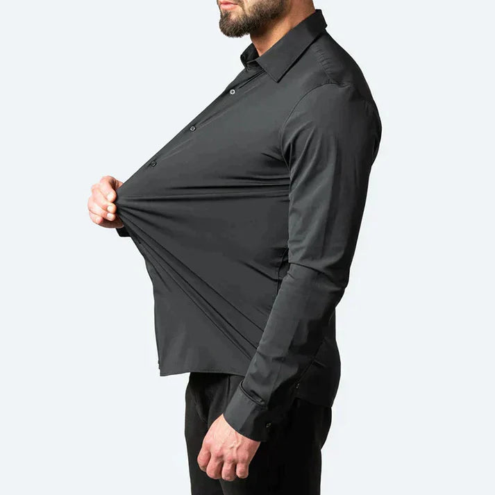 Travis - Slim Look Stretchable Shirt Black