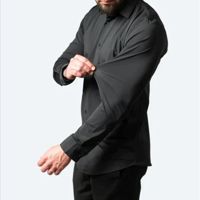 Travis - Slim Look Stretchable Shirt Black