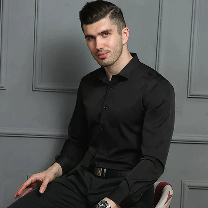 Travis - Slim Look Stretchable Shirt Black