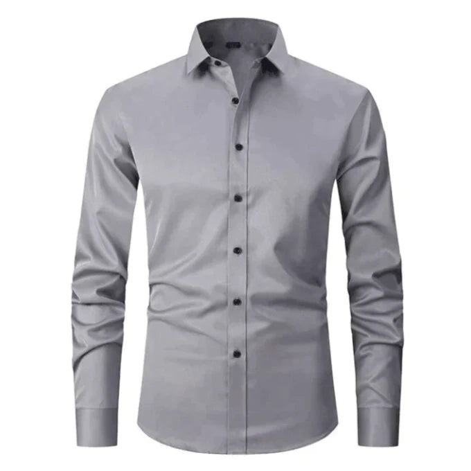 Travis - Slim Look Stretchable Shirt Gray