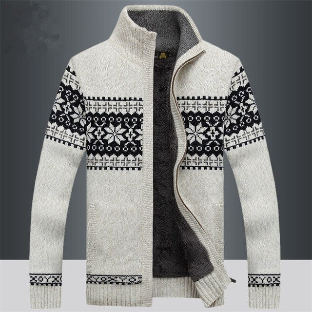 Wiley - Warm Fleece Cardigan-White